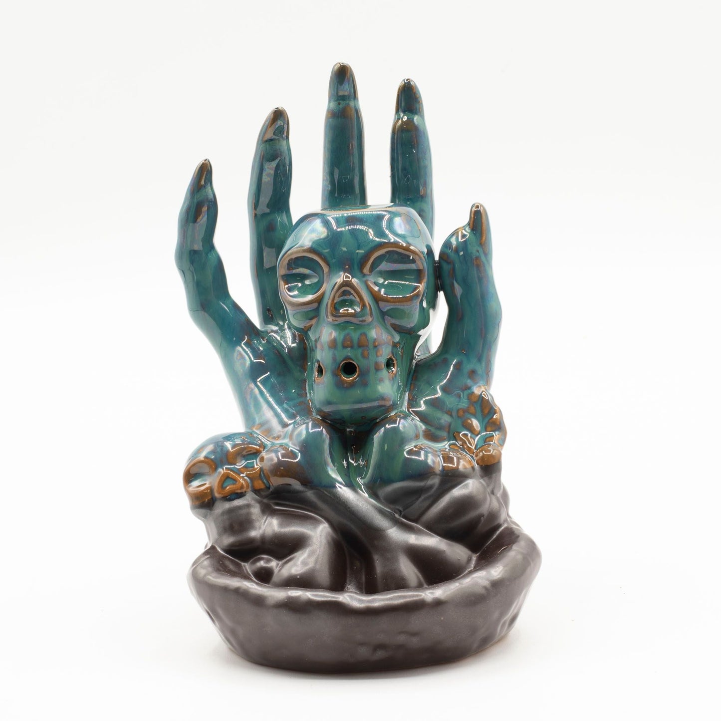 Backflow Incense Burner - Skull in Hand - Luna Panther