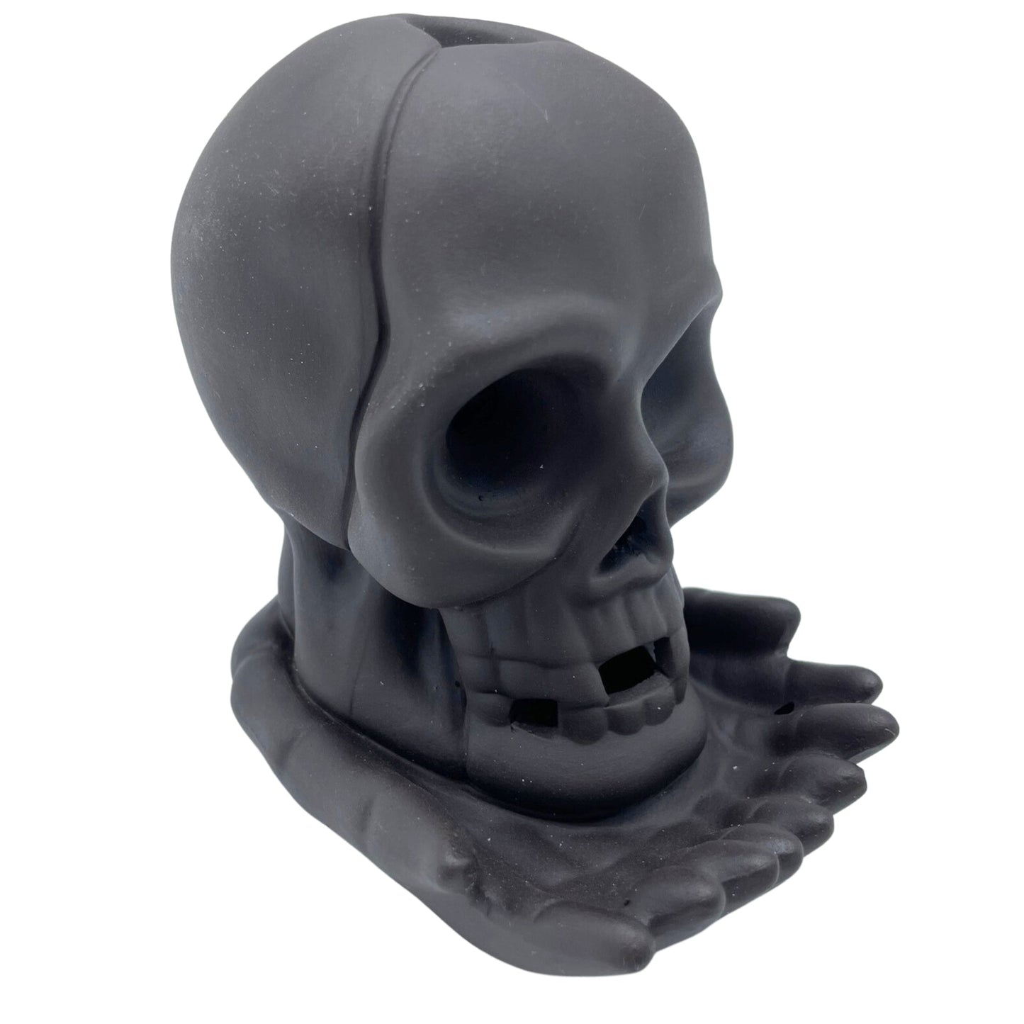 Polished Backflow Incense Burner - Weeping Skull featuring natural patterning and unique variations - Luna Panther