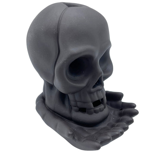 Polished Backflow Incense Burner - Weeping Skull featuring natural patterning and unique variations - Luna Panther