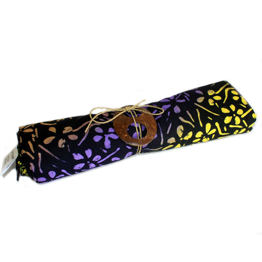 Bali Block Print Sarong - Pretty Petals - Black - Luna Panther