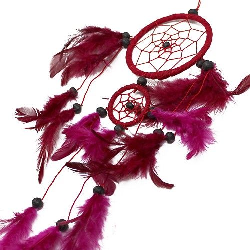 Polished Bali Dreamcatchers - Medium Round - Black/White/Red featuring natural patterning and unique variations - Luna Panther