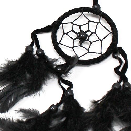 Polished Bali Dreamcatchers - Small Round - Black/White/Red featuring natural patterning and unique variations - Luna Panther