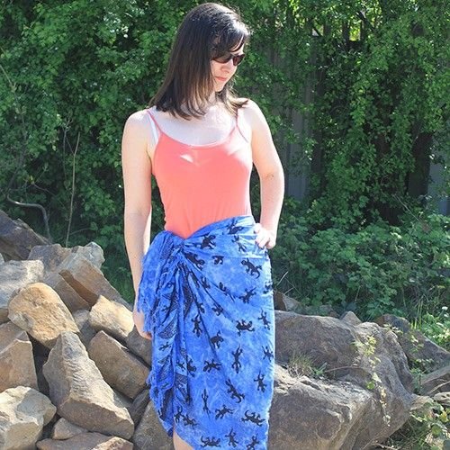 Bali Gecko Sarongs - Blue - Luna Panther alternate view