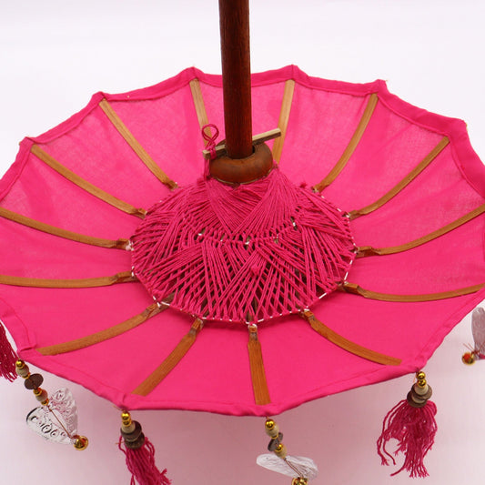 Bali Home Decor Parasol - Cotton - Pink - 40cm - Luna Panther alternate view