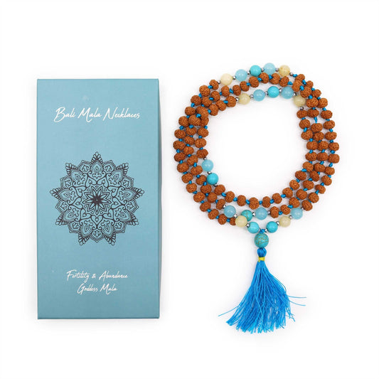 Polished Bali Mala Necklace - Fertility & Abundance featuring natural patterning and unique variations - Luna Panther