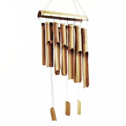 Bamboo Windchime - Natural finish - 12 Large Tubes - Luna Panther
