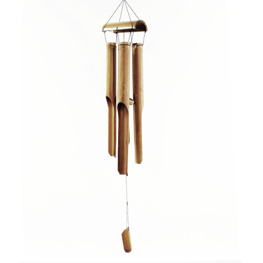 Bamboo Windchime - Natural finish - 4 Large Tubes - Luna Panther