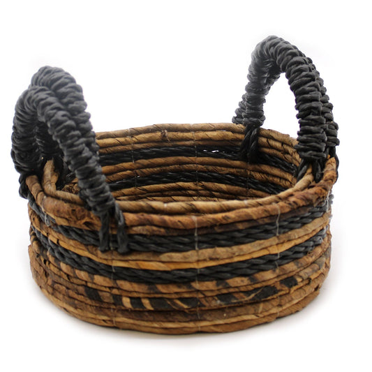 Banana Leaf & Hitam Raffia Basket - Set of 2 - Luna Panther alternate view
