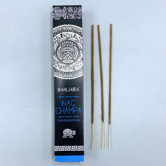 Polished Banjara Tribal Smudge Incense - Nag Champa featuring natural patterning and unique variations - Luna Panther