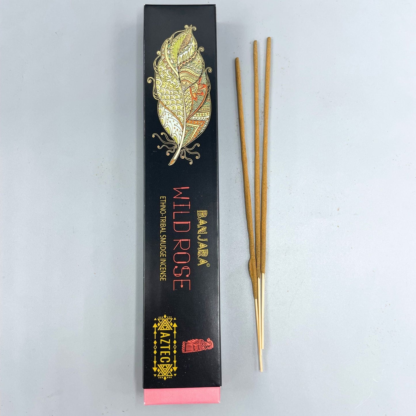 Polished Banjara Tribal Smudge Incense - Wild Rose featuring natural patterning and unique variations - Luna Panther