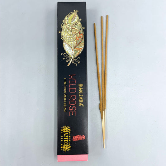 Polished Banjara Tribal Smudge Incense - Wild Rose featuring natural patterning and unique variations - Luna Panther
