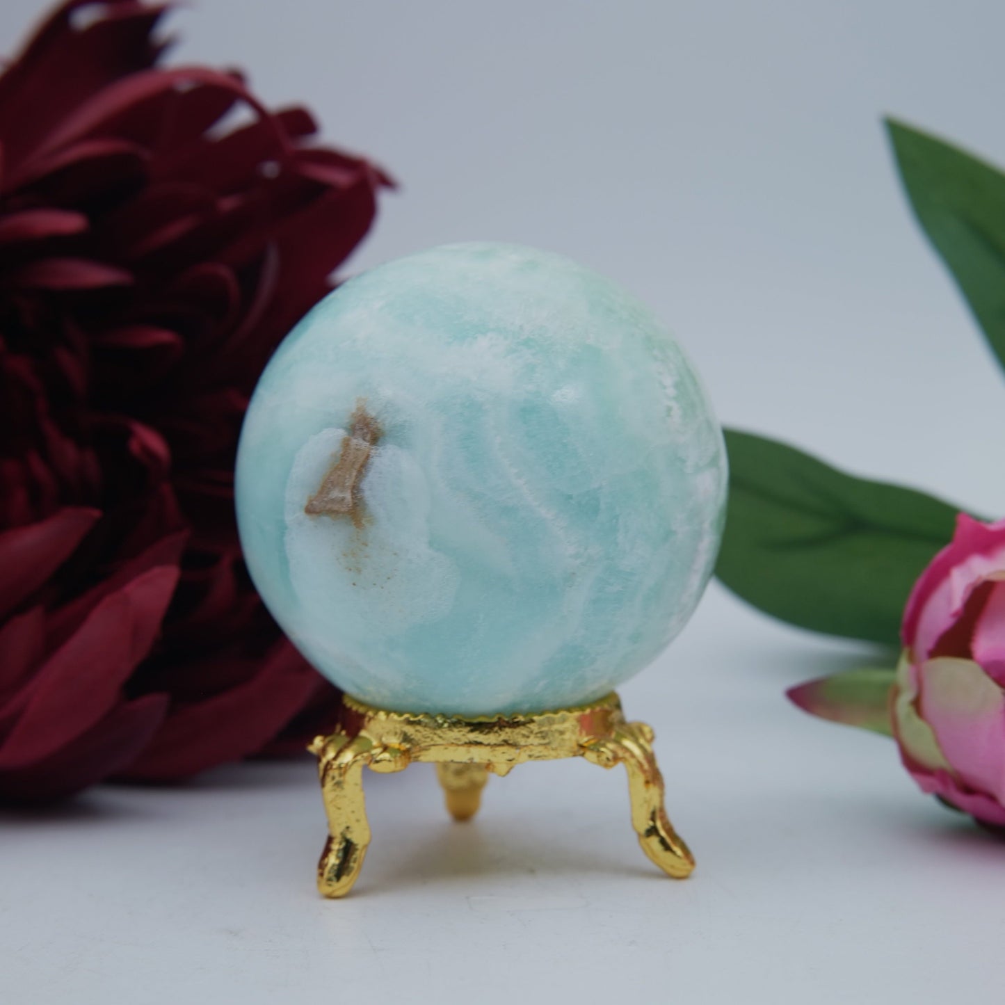 Blue Aragonite Sphere — 237 g (55 mm) - Luna Panther