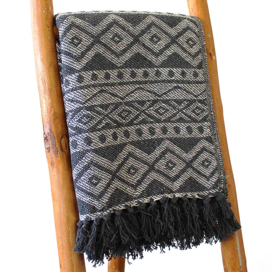 Boho Comfort Throws - Grey Geometric - Luna Panther alternate view