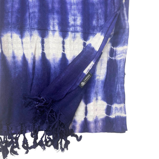 Boho Java Art Stole/Scarf - Indigo Stripes - 62x200cm - Luna Panther alternate view