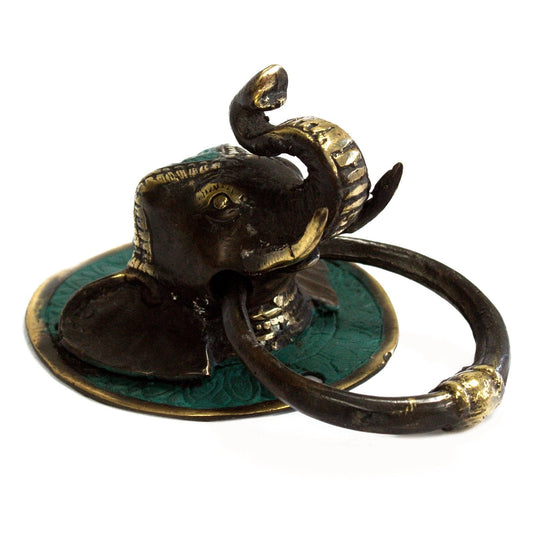 Brass Door Knocker - Elephants Head - Luna Panther