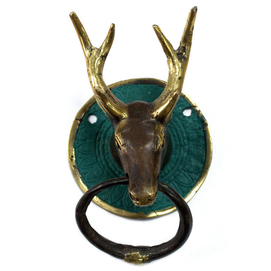 Brass Door Knocker - Stags Head - Luna Panther alternate view