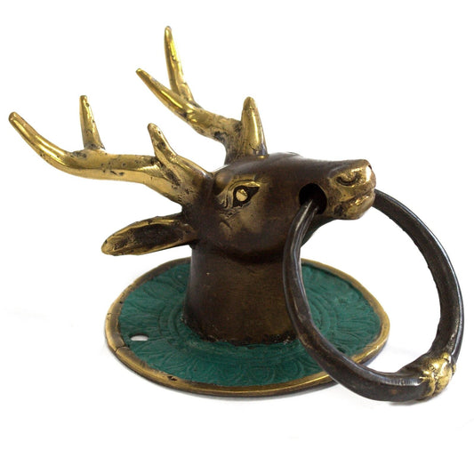 Brass Door Knocker - Stags Head - Luna Panther