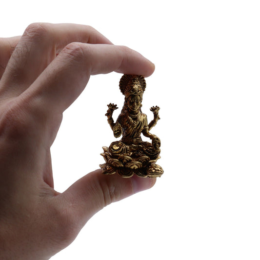 Brass Miniature Gods - Lakshmi (52gms) - 49mm - Luna Panther