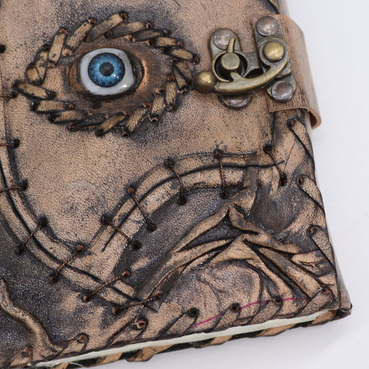 Brown Tan Book - Evil Eye Decor - 160 Deckle Edges Pages - 17x12.5cm - Luna Panther alternate view
