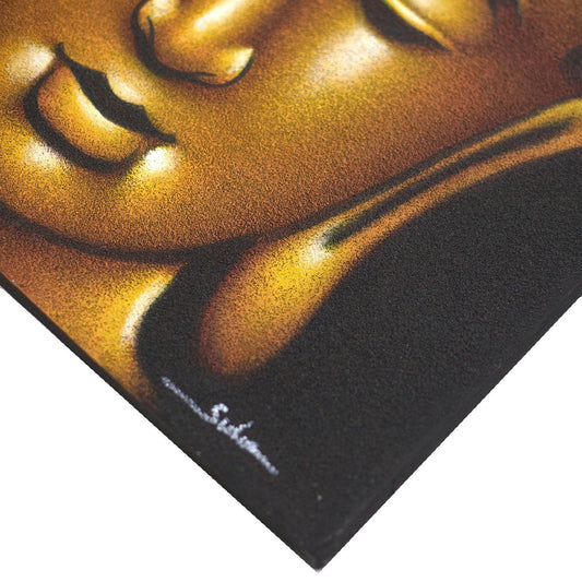 Buddha Painting - Gold Sand Finish - Luna Panther