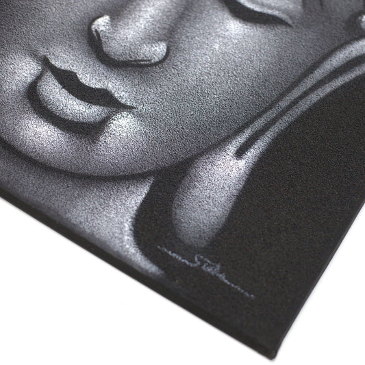 Buddha Painting - Grey Sand Finish - Luna Panther alternate view