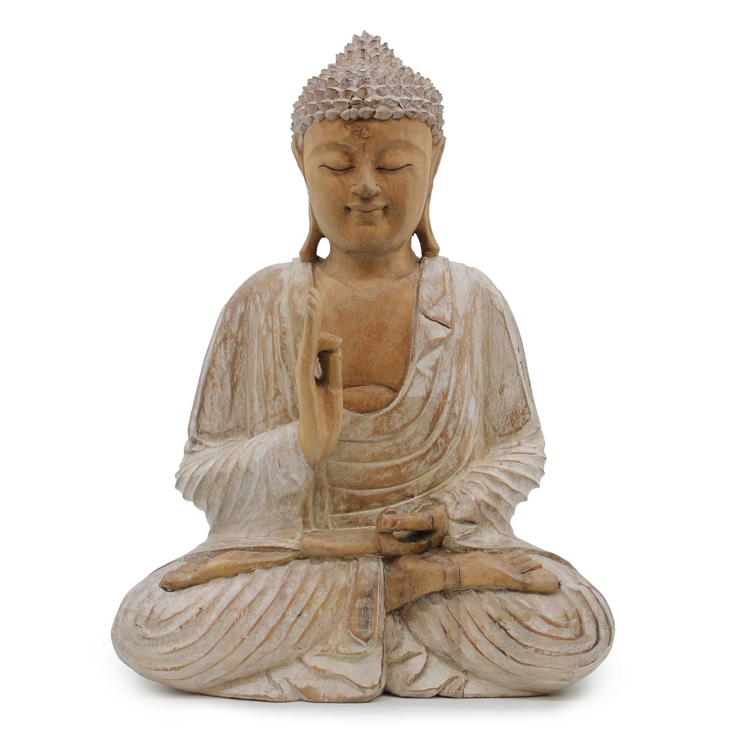 Buddha Statue Whitewash - 40cm Teaching Transmission decorative Buddha statue at Luna Panther