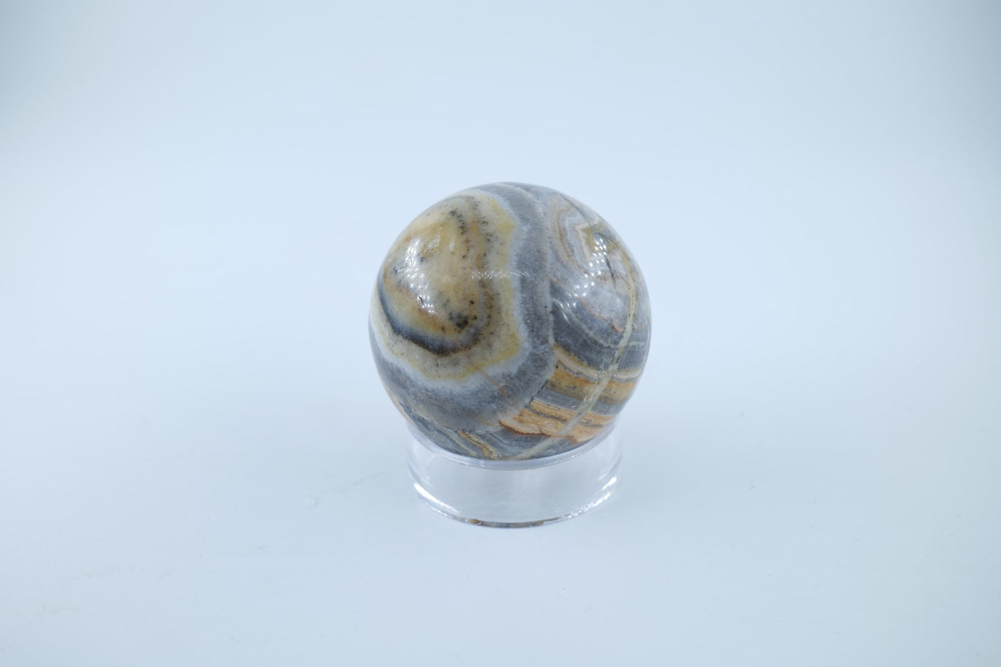 Polished Bumblebee Calcite Sphere 257 grams featuring soft translucent tone and gentle sheen - Luna Panther