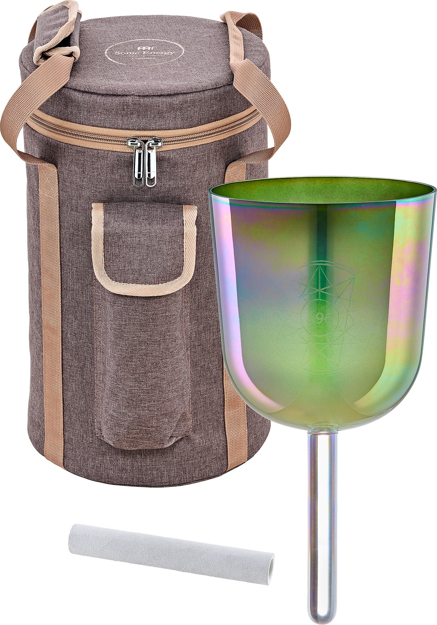 MEINL Sonic Energy 5.75" Essence Solfeggio Crystal Singing Bowl Ut 396 Hz, Olive Green detail view 8 at Luna Panther