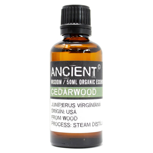 Polished Cedarwood Organic Essential Oil 50ml featuring natural patterning and unique variations - Luna Panther