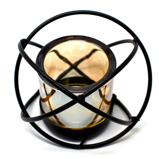 Centrepiece Iron Votive Candle Holder - 1 Cup Single Ball - Luna Panther