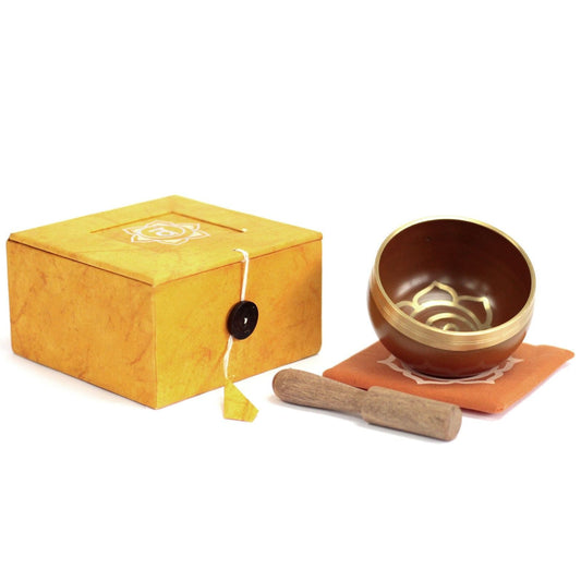 Polished Chakra Singing Bowl - Navel featuring natural patterning and unique variations - Luna Panther