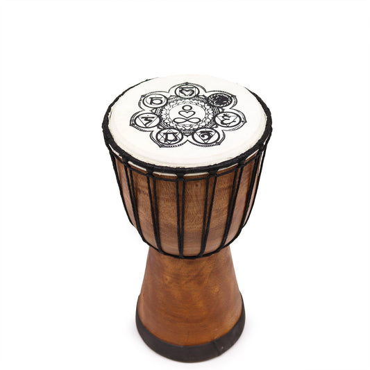 Chakra Wide Top Djembe Drum - 30cm High at Luna Panther
