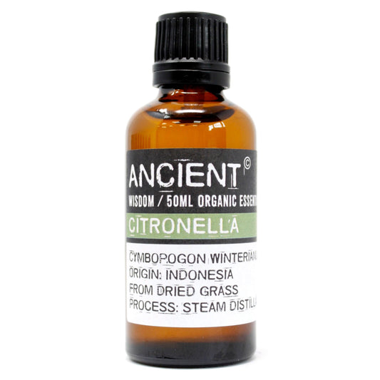 Polished Citronella Organic Essential Oil 50ml featuring natural patterning and unique variations - Luna Panther