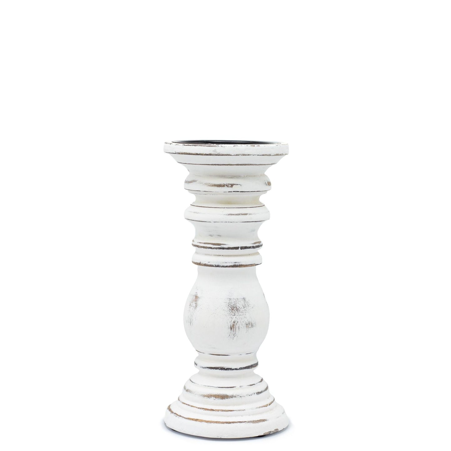 Polished Classic Candle Stand - Whitewash - Small featuring natural patterning and unique variations - Luna Panther