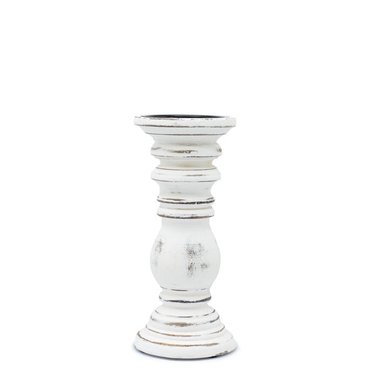Polished Classic Candle Stand - Whitewash - Small featuring natural patterning and unique variations - Luna Panther