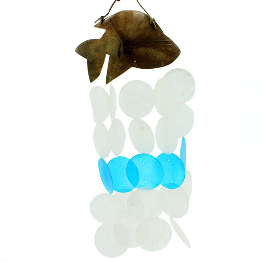 Coconut & Capiz Wind Chimes - Blue Dolphins - 30cm - Luna Panther alternate view