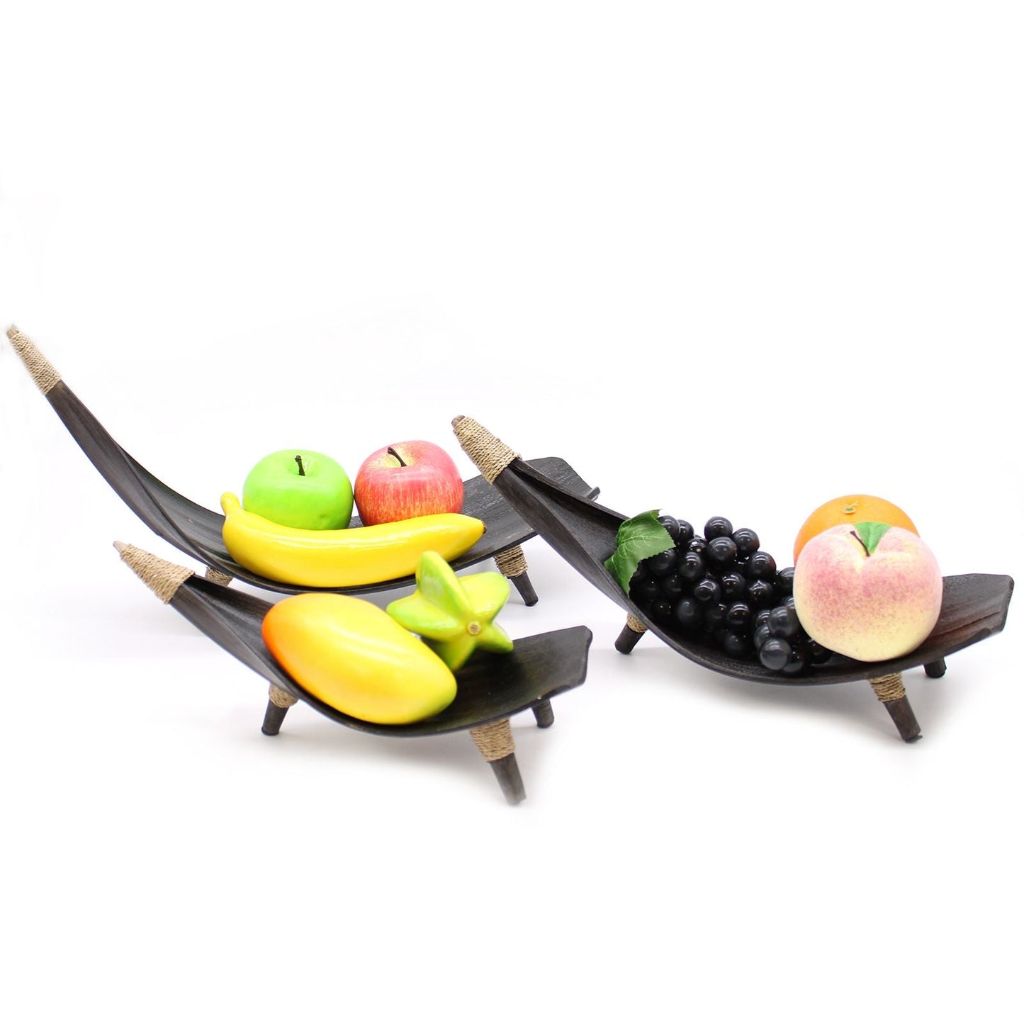Coconut Leaf Fruit Bowl Set - Chocolate - Luna Panther