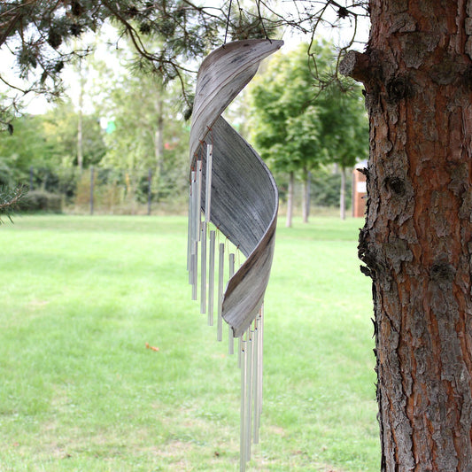 Coconut Leaf Wind Chimes - Whitewash - Luna Panther alternate view