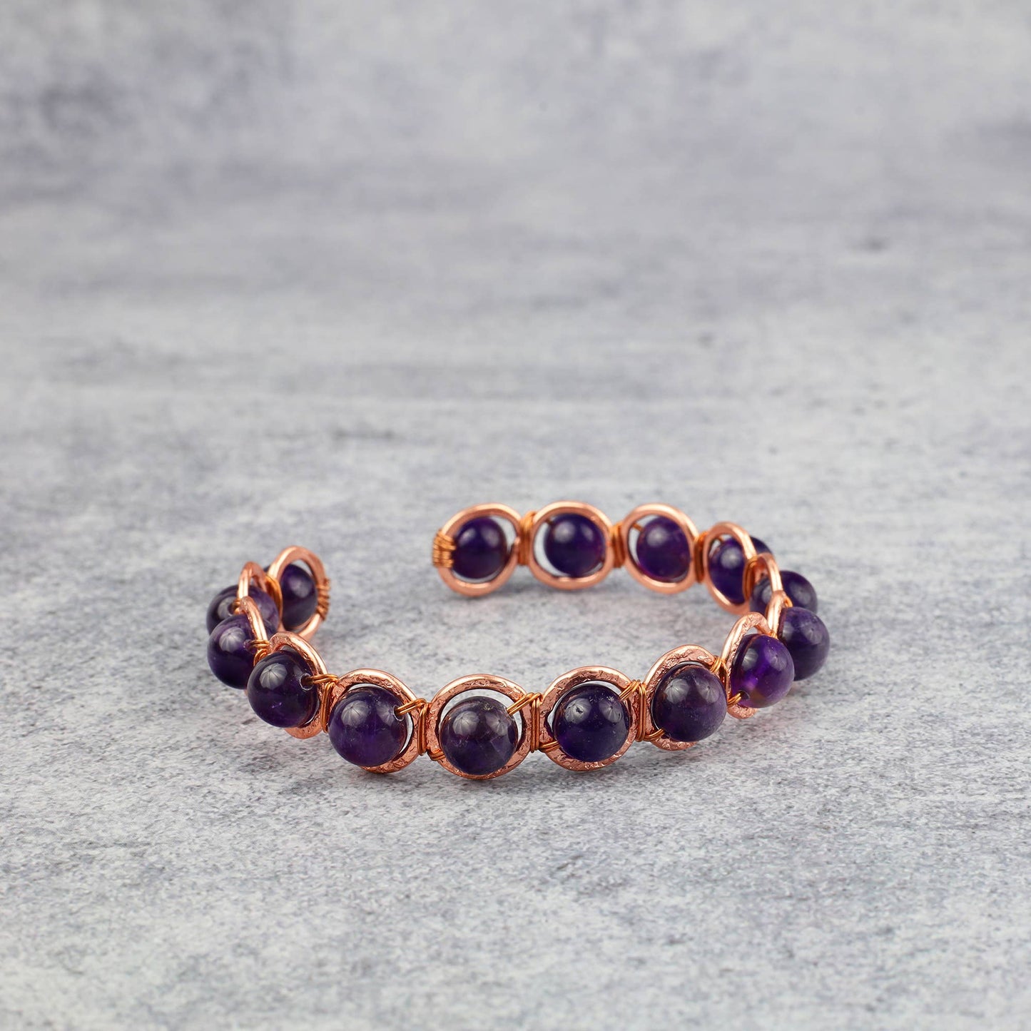 Copper & Amethyst Crystal Bracelet - Luna Panther