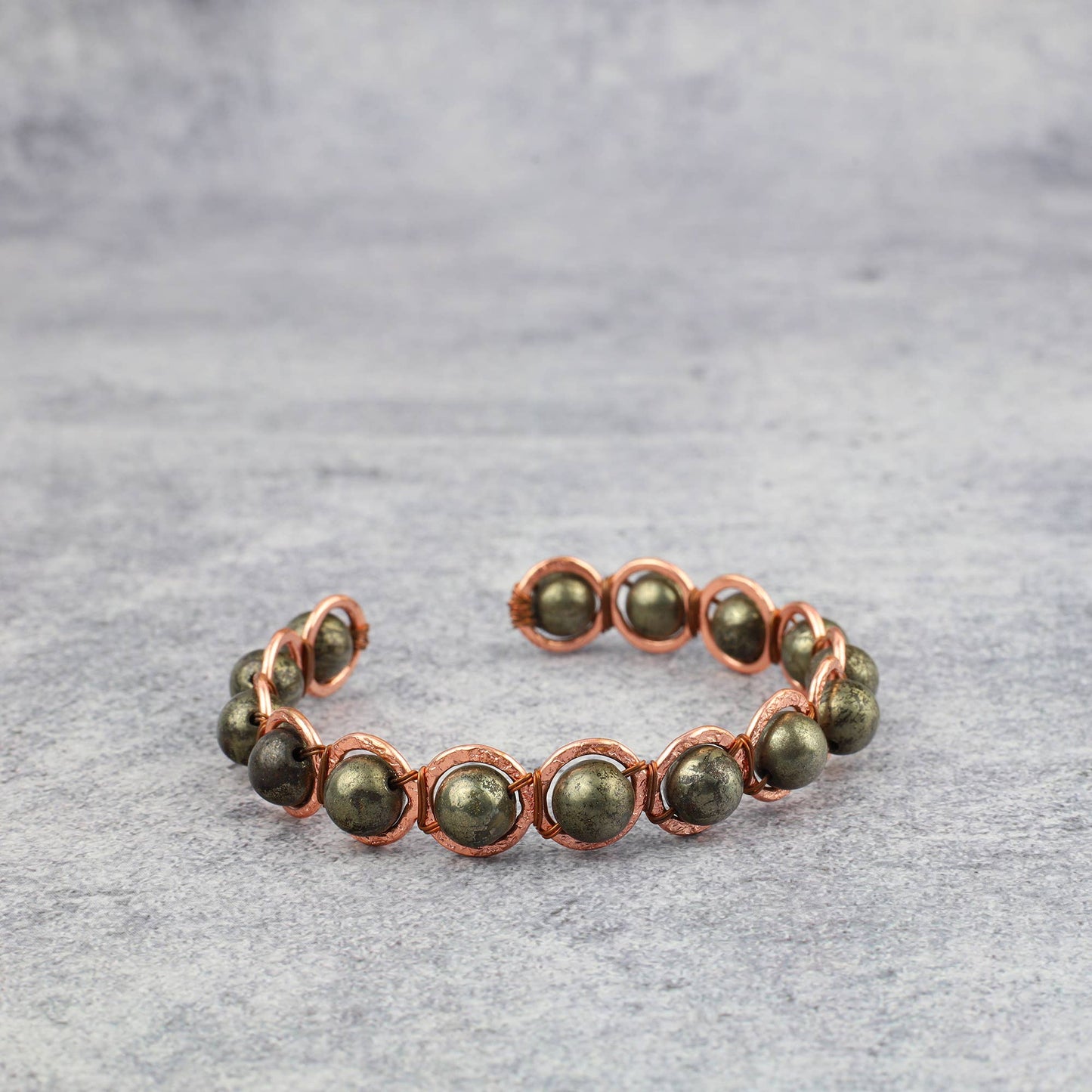 Copper & Pyrite Crystal Bracelet - Luna Panther