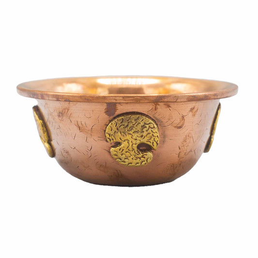 Polished Copper Ritual Bowl with Tree of Life 12x5cm featuring natural patterning and unique variations - Luna Panther