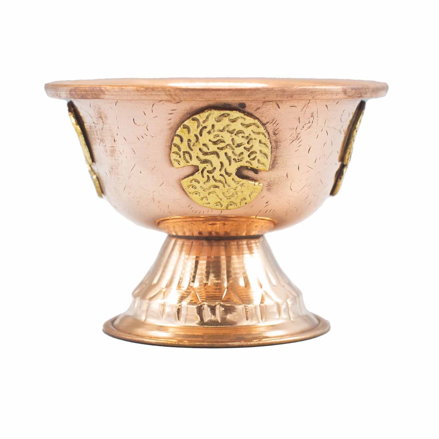 Polished Copper Ritual Chalice with Tree of Life 12x9cm featuring natural patterning and unique variations - Luna Panther