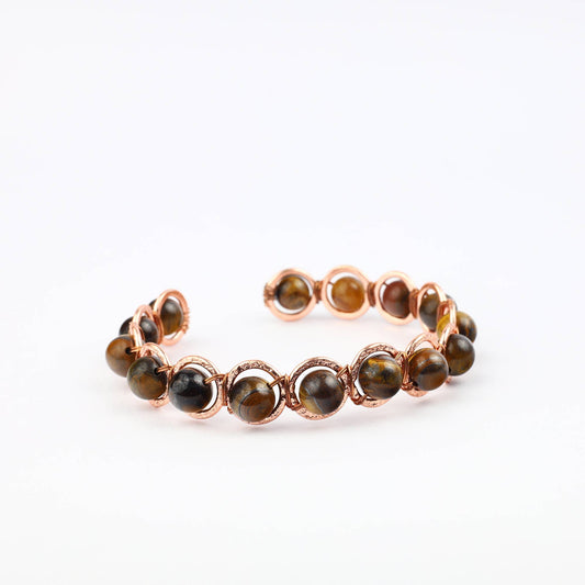 Copper & Tiger Eye Crystal Bracelet — bracelet, image 2 of 3. alternate view