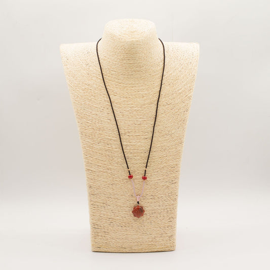 Cord Necklace Gemstone Pendant - Carnelian Sun Face - Luna Panther alternate view