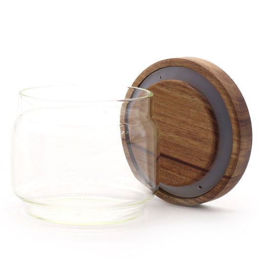 Polished Cottage Bamboo Glass Jar - 7cm featuring natural patterning and unique variations - Luna Panther
