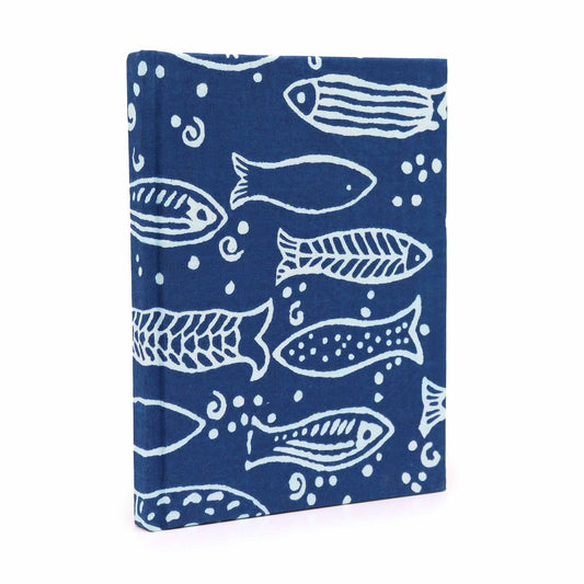 Cotton Bound Notebooks 20x15cm - 96 pages - Indigo Fish - Luna Panther
