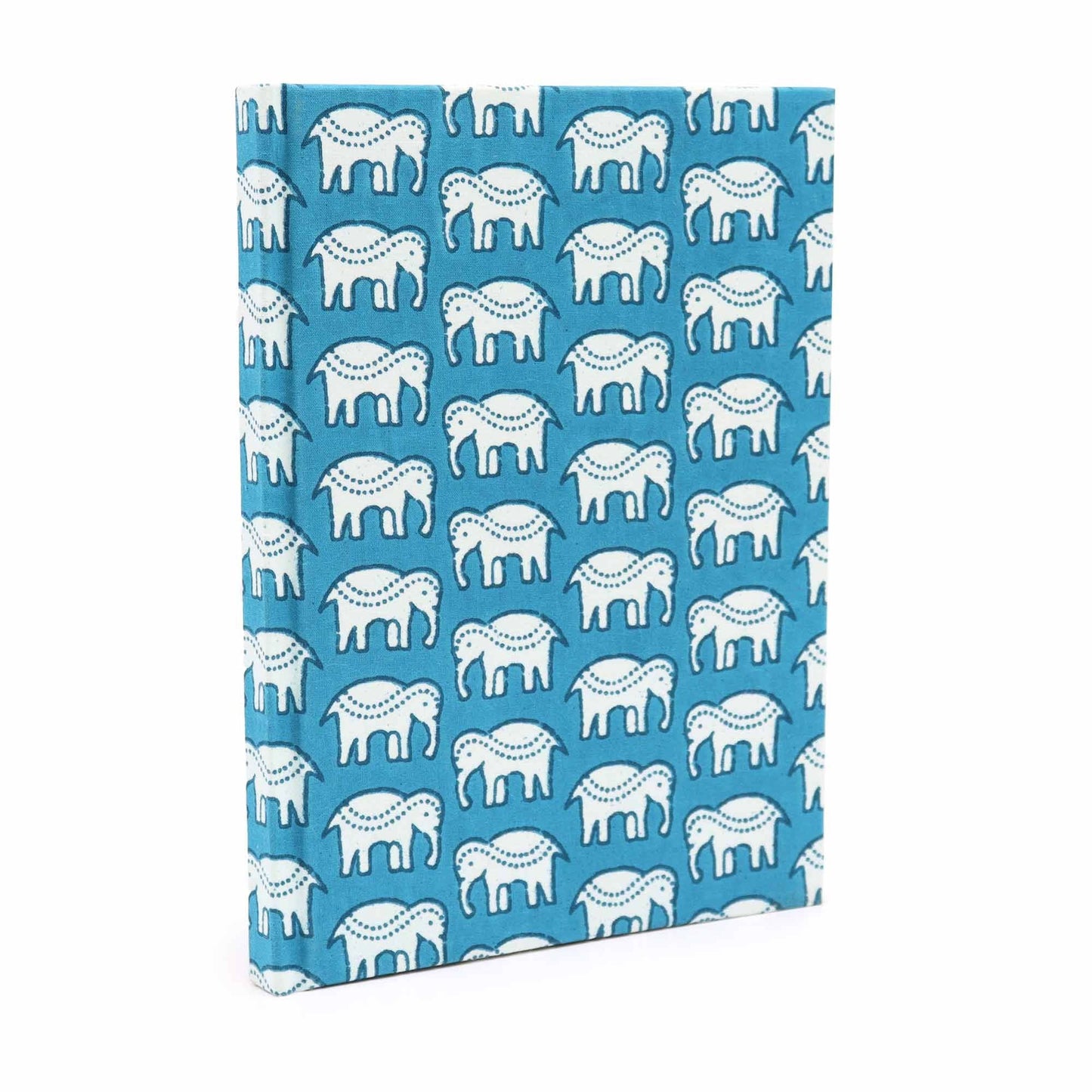 Cotton Bound Notebooks 20x15cm - 96 pages - Teal Elephants - Luna Panther