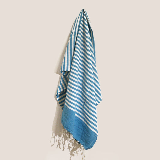 Cotton Pareo Throw - 100x180 cm - Sky Blue - Luna Panther