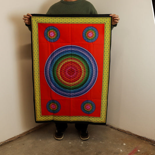 Cotton Wall Art (70x110cm) - Five Flower of Life - Luna Panther alternate view