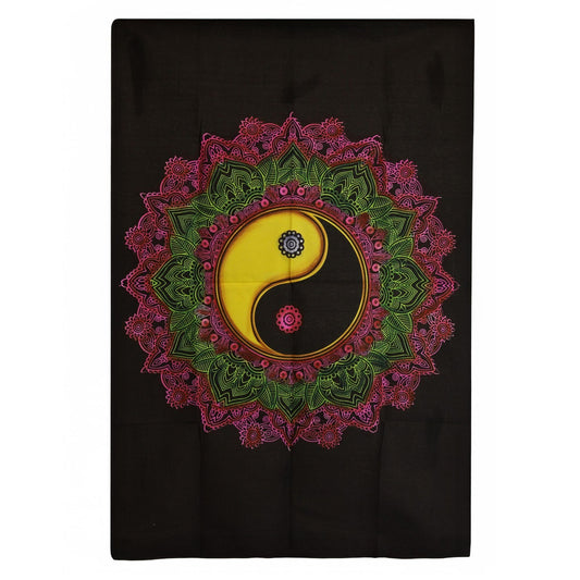 Cotton Wall Art (70x110cm) - Yin & Yang Mandala - Luna Panther